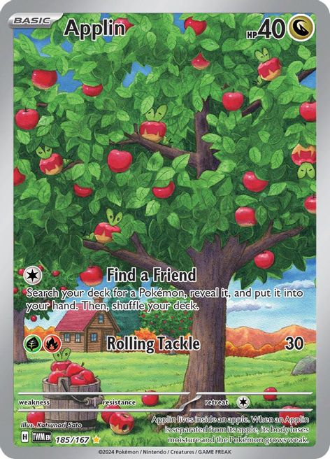 Applin 185/167 Illustration Rare Pokemon Card (SV Twilight Masquerade)