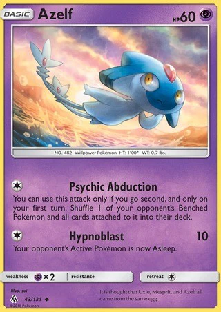 Azelf 43/131 Uncommon Reverse Holo Pokemon Card (Forbidden Light)