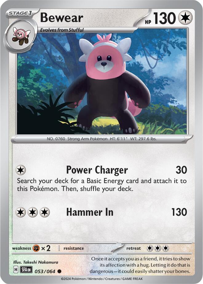 Bewear 053/064 Common Pokemon Card (SV Shrouded Fable)