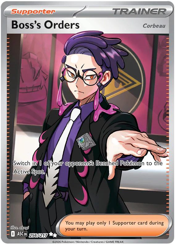 Boss's Orders [Corbeau] 256/217 Ultra Rare Pokemon Card (Mega Evolution Ascended Heroes)
