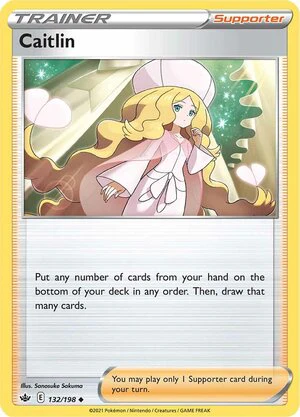 Caitlin 132/198 Uncommon Pokemon Card (SWSH Chilling Reign)