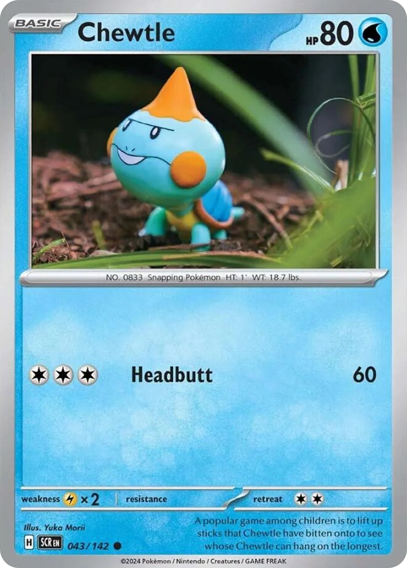 Chewtle 043/142 Common Pokemon Card (SV Stellar Crown)