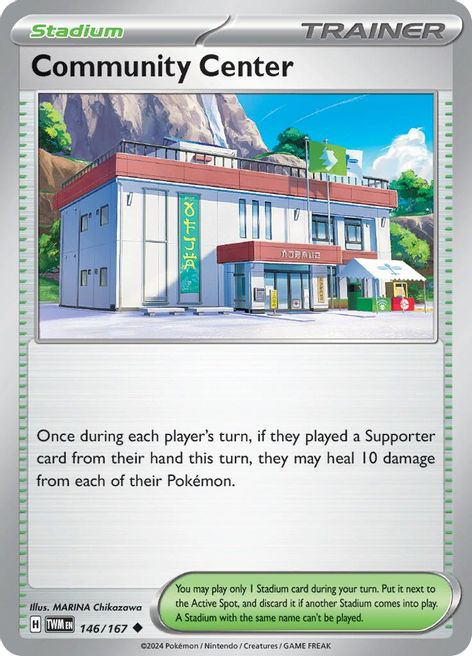 Community Center 146/167 Uncommon Reverse Holo Pokemon Card (SV Twilight Masquerade)