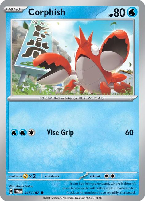 Corphish 047/167 Common Pokemon Card (SV Twilight Masquerade)
