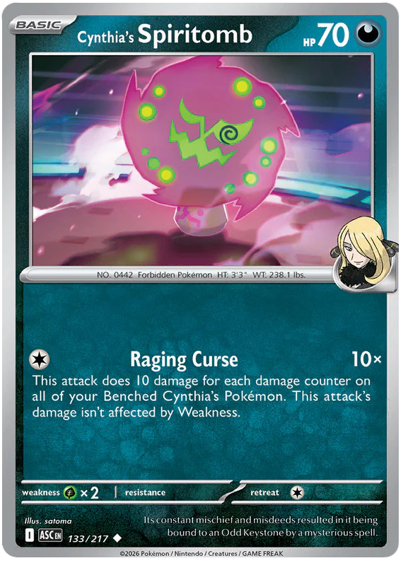 Cynthia's Spiritomb 133/217 Uncommon Pokemon Card (Mega Evolution Ascended Heroes)