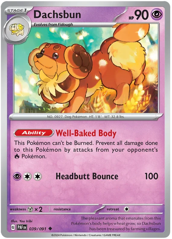 Dachsbun 039/091 Uncommon Pokemon Card (SV 4.5 Paldean Fates)