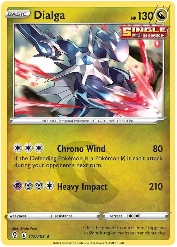 Dialga 112/203 Rare Reverse Holo Reverse Holo Pokemon Card (SWSH Evolving Skies)