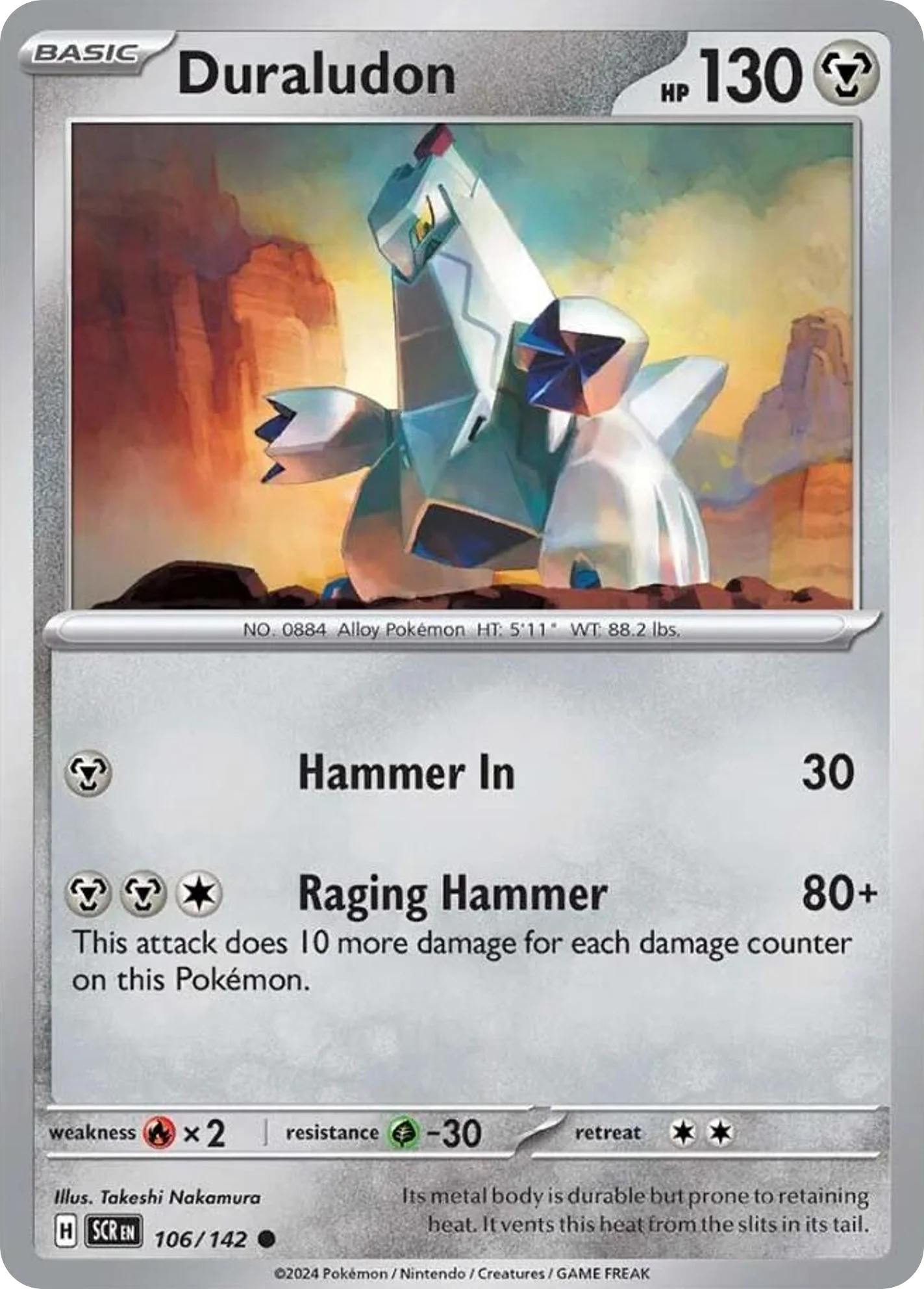Duraludon 106/142 Common Pokemon Card (SV Stellar Crown)