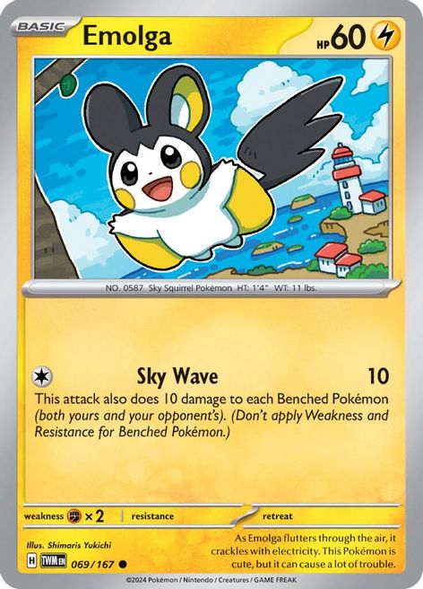 Emolga 069/167 Common Pokemon Card (SV Twilight Masquerade)