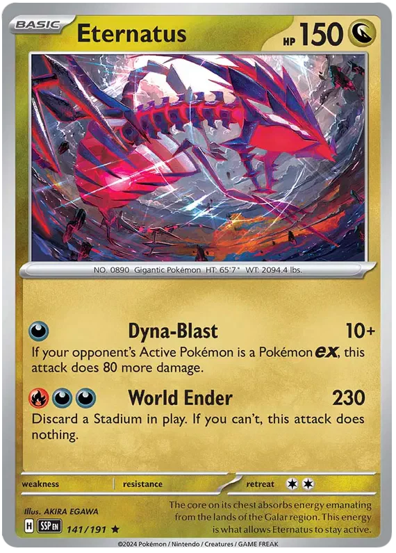 Eternatus 141/191 Rare Pokemon Card (Scarlet & Violet Surging Sparks)