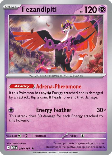Fezandipiti 096/167 Rare Pokemon Card (SV Twilight Masquerade)