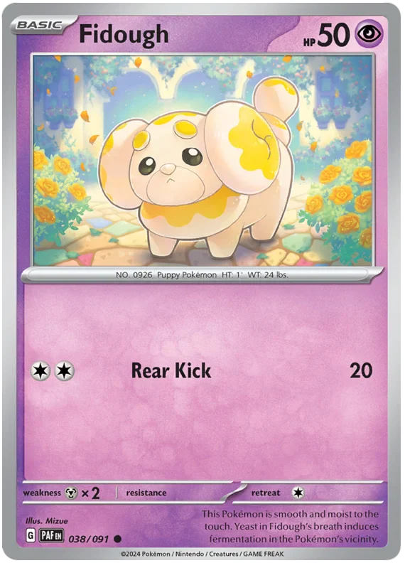 Fidough 038/091 Common Pokemon Card (SV 4.5 Paldean Fates)