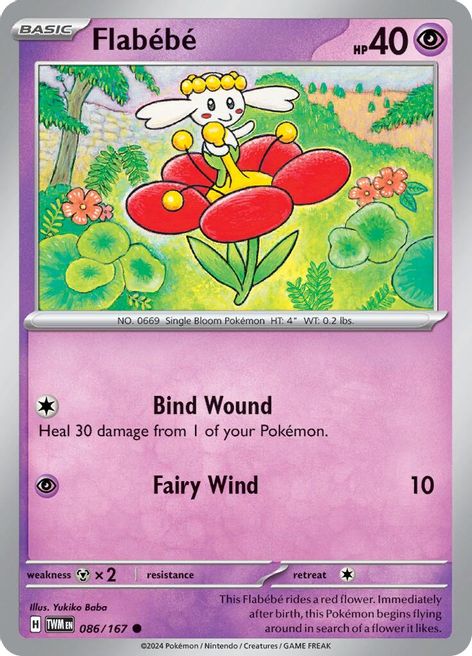 Flabebe 086/167 Common Reverse Holo Pokemon Card (SV Twilight Masquerade)