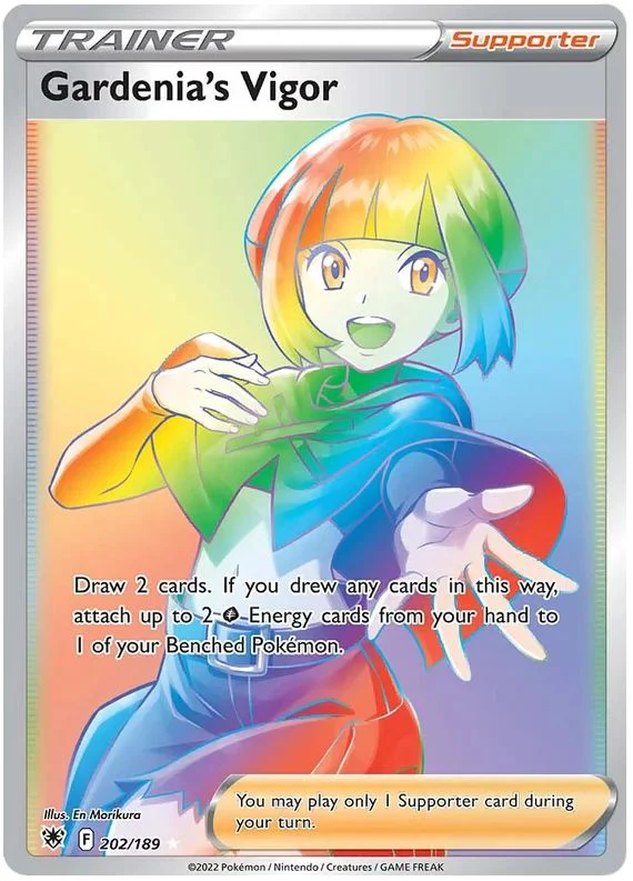 Gardenia's Vigor 202/189 Rare Rainbow Pokemon Card (SWSH Astral Radiance)