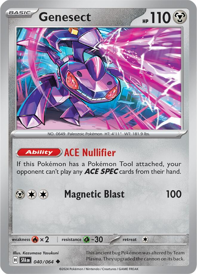 Genesect 040/064 Uncommon Reverse Holo Pokemon Card (SV Shrouded Fable)