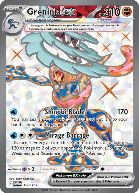 Greninja ex 198/167 Ultra Rare Pokemon Card (SV Twilight Masquerade)