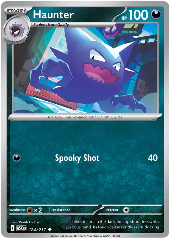 Haunter 124/217 Uncommon Pokemon Card (Mega Evolution Ascended Heroes)