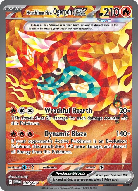 Hearthflame Mask Ogerpon ex 212/167 Special Illustration Rare Pokemon Card (SV Twilight Masquerade)