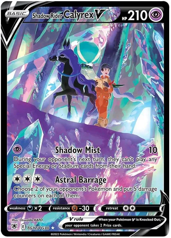 Shadow Rider Calyrex V TG17/TG30 Pokemon Card (SWSH Astral Radiance Trainer Gallery)