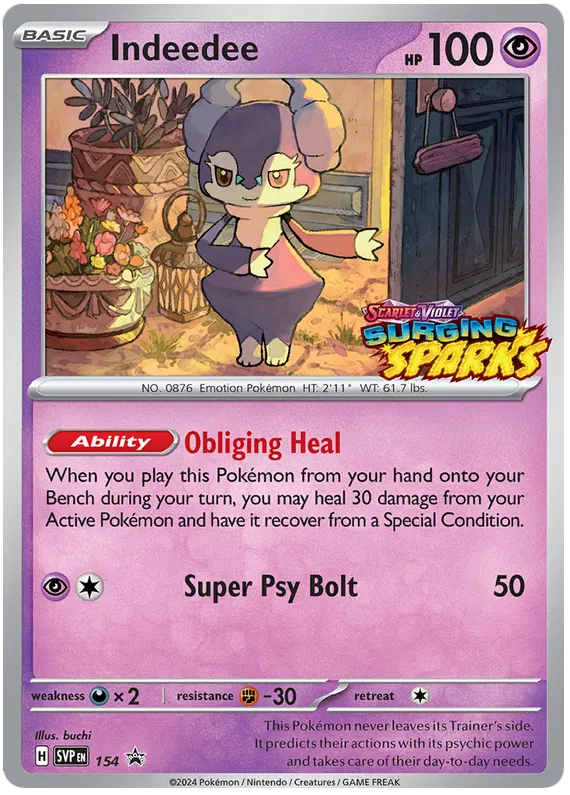 Indeedee SVP154 Pokemon Promo Card (SV Promo Series)