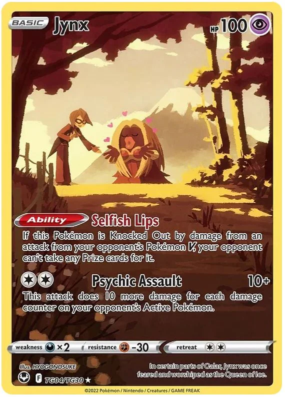 Jynx TG04/TG30 Rare Holo Pokemon Card (Silver Tempest Trainer Gallery)