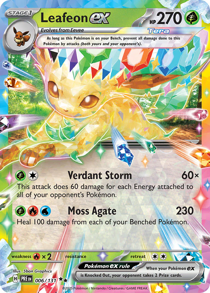 Leafeon ex 006/131 Double Rare Pokemon Card (Scarlet & Violet Prismatic Evolutions)