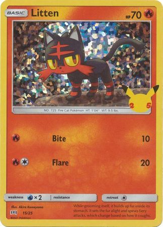 Litten 15/25 Holo Pokemon Card (McDonalds Collection 2021)