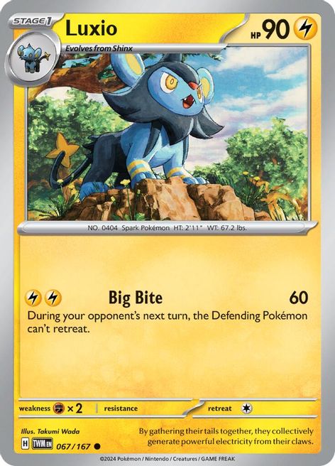 Luxio 067/167 Common Pokemon Card (SV Twilight Masquerade)
