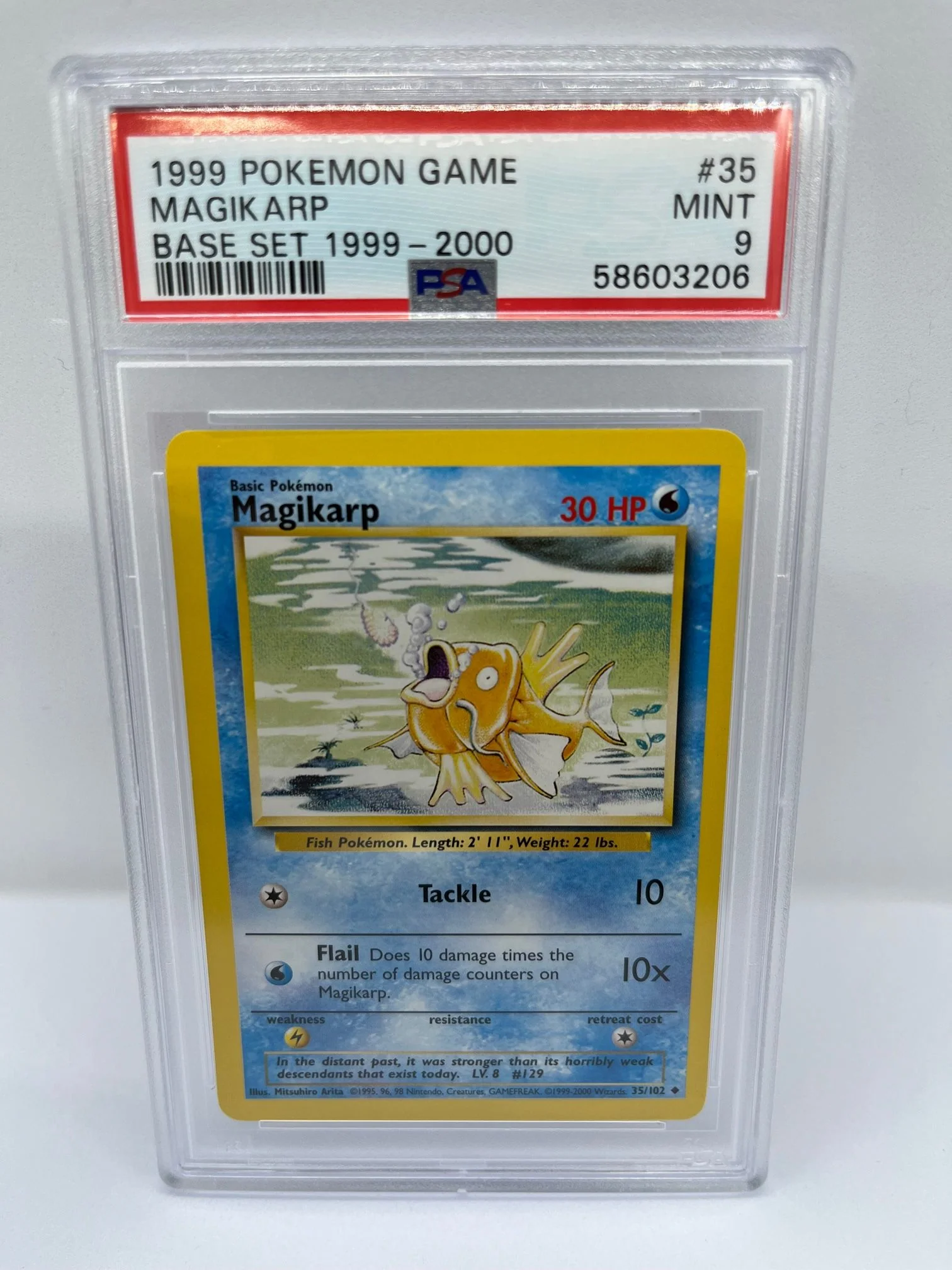 Magikarp 35/102 PSA 9 Graded Uncommon Pokemon Card (1999 Pokemon Game)