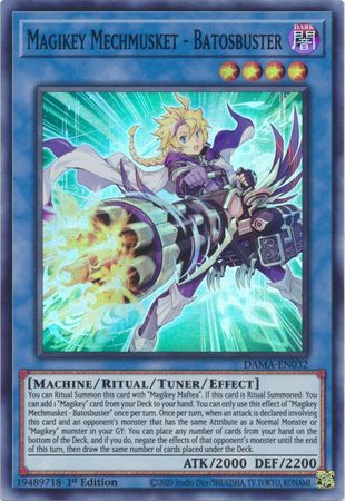 Magikey Mechmusket - Batosbuster DAMA-EN032 Super Rare Yu-Gi-Oh Card (Dawn of Majesty)