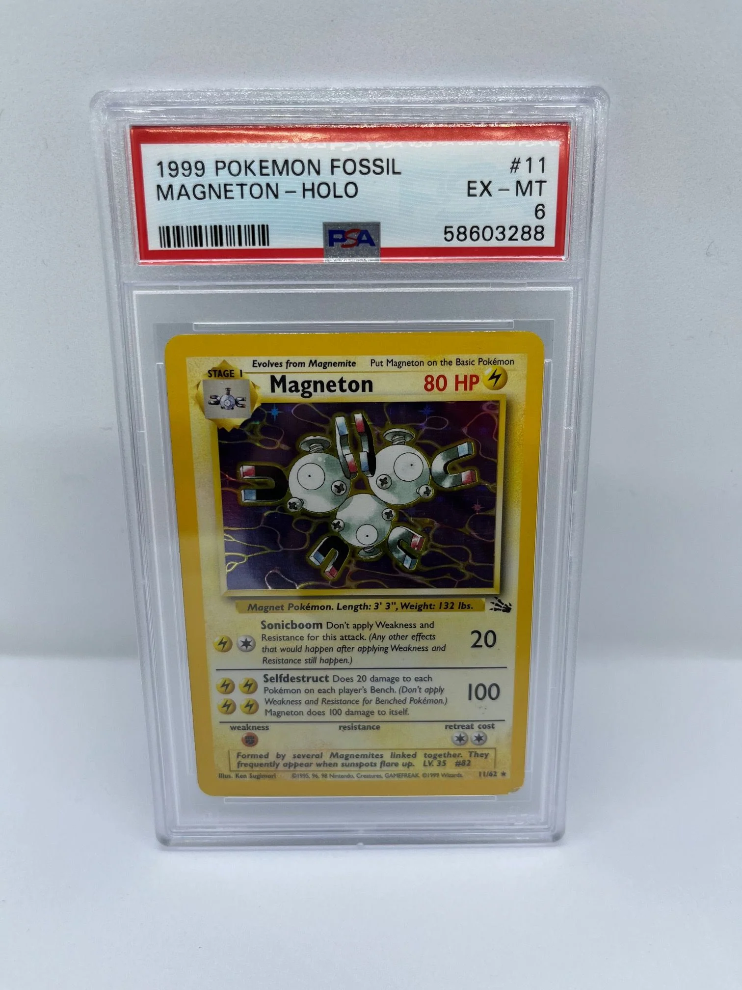Magneton 11/62 PSA 6 Graded Rare Pokemon Card (1999 Pokemon Fossil)