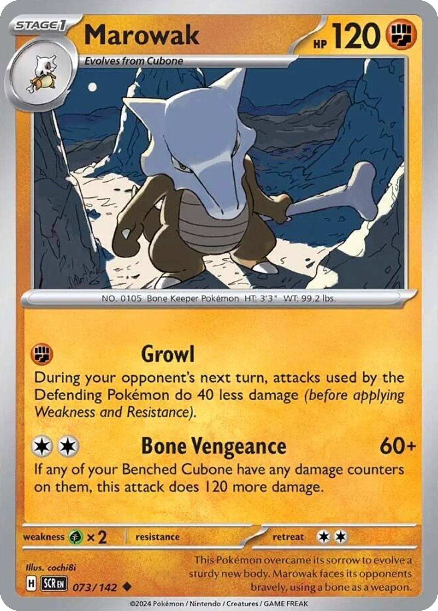 Marowak 073/142 Uncommon Pokemon Card (SV Stellar Crown)