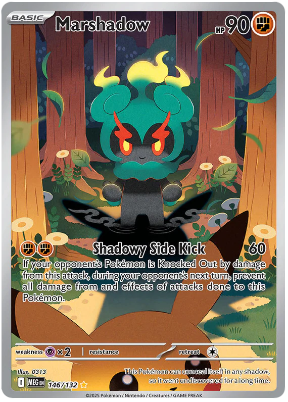 Marshadow 146/132 Illustration Rare Pokemon Card (Mega Evolution Base Set ME01)