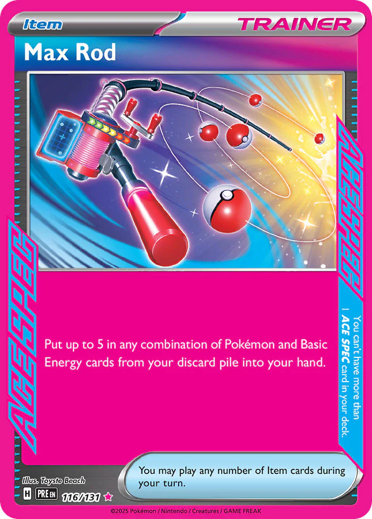 Max Rod 116/131 ACE SPEC Rare Pokemon Card (Scarlet & Violet Prismatic Evolutions)