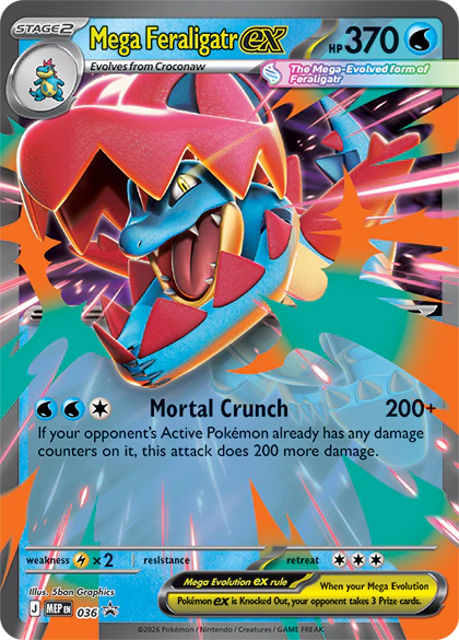 Mega Feraligatr ex MEP036 Pokemon Promo Card (Mega Evolution Black Star Promos)