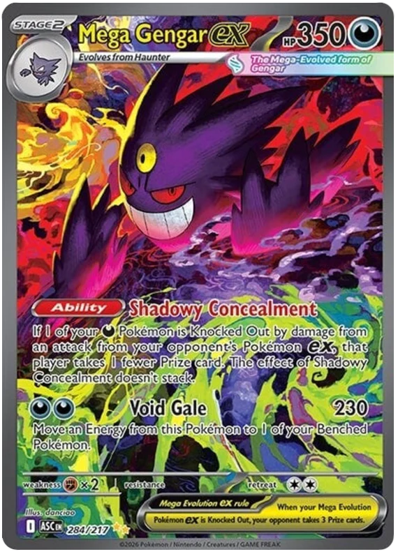 Mega Gengar ex 284/217 Special Illustration Rare Pokemon Card (Mega Evolution Ascended Heroes)