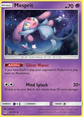 Mesprit 42/131 Uncommon Reverse Holo Pokemon Card (Forbidden Light)