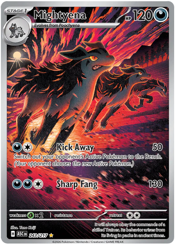 Mightyena 243/217 Illustration Rare Pokemon Card (Mega Evolution Ascended Heroes)
