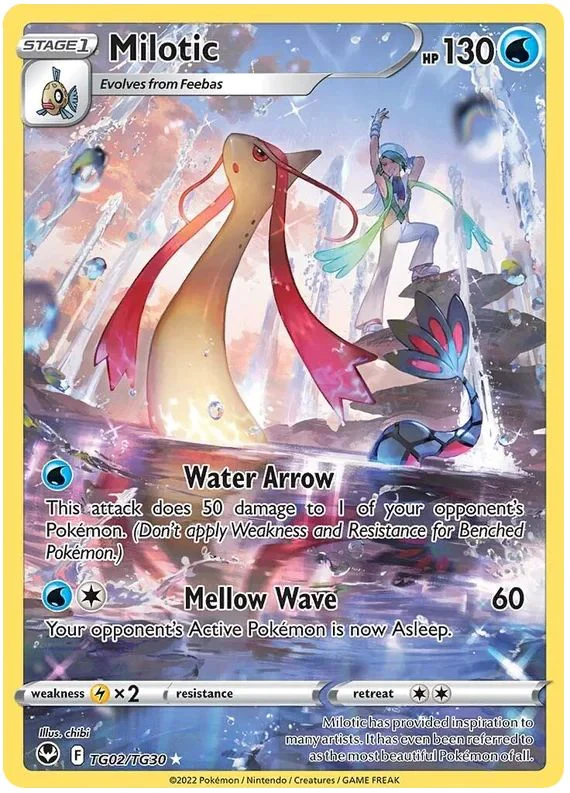 Milotic TG02/TG30 Rare Holo Pokemon Card (Silver Tempest Trainer Gallery)