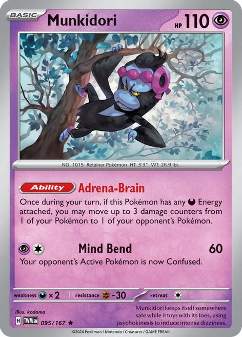 Munkidori 095/167 Rare Pokemon Card (SV Twilight Masquerade)
