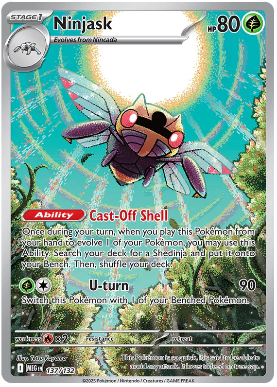Ninjask 137/132 Illustration Rare Pokemon Card (Mega Evolution Base Set ME01)