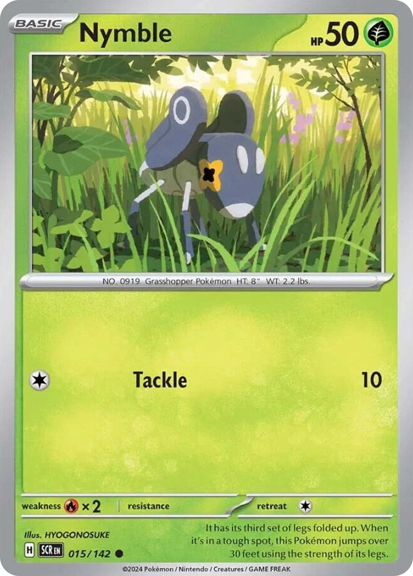 Nymble 015/142 Common Reverse Holo Pokemon Card (SV Stellar Crown)