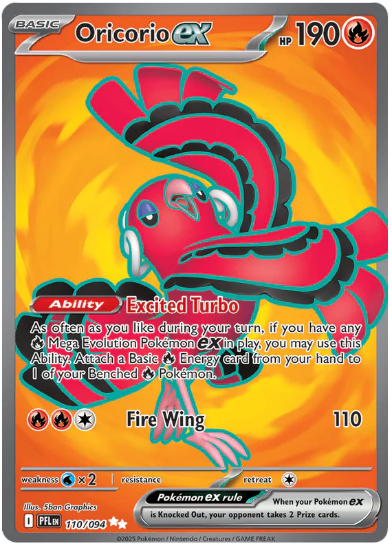 Oricorio ex 110/094 Ultra Rare Pokemon Card (Mega Evolution Phantasmal Flames)