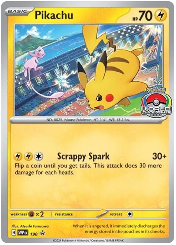 Pikachu SVP190 Pokemon Promo Card (SV Promo Series)