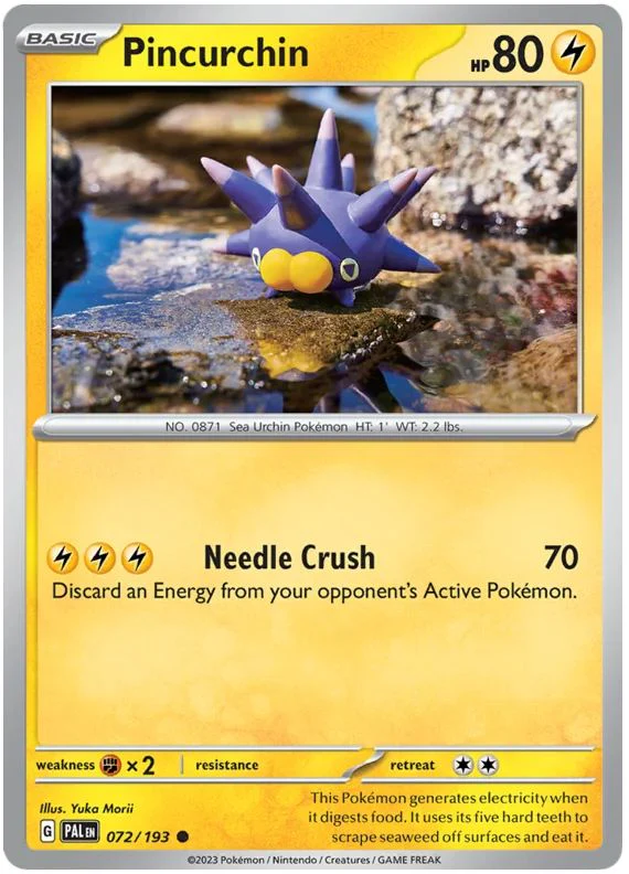 Pincurchin 072/193 Common Reverse Holo Pokemon Card (SV2 Paldea Evolved)