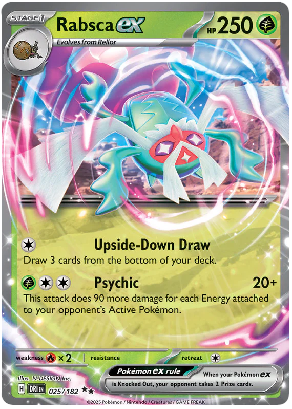 Rabsca ex 025/182 Double Rare Pokemon Card (Scarlet & Violet Destined Rivals)