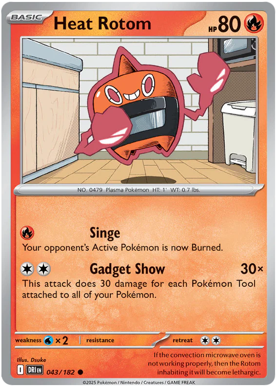 Heat Rotom 043/182 Common Pokemon Card (Scarlet & Violet Destined Rivals)