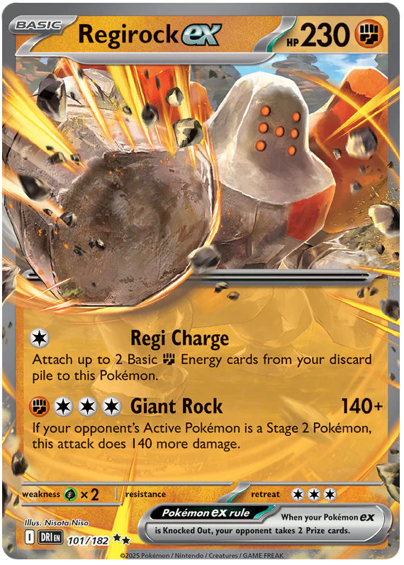 Regirock ex 101/182 Double Rare Pokemon Card (Scarlet & Violet Destined Rivals)