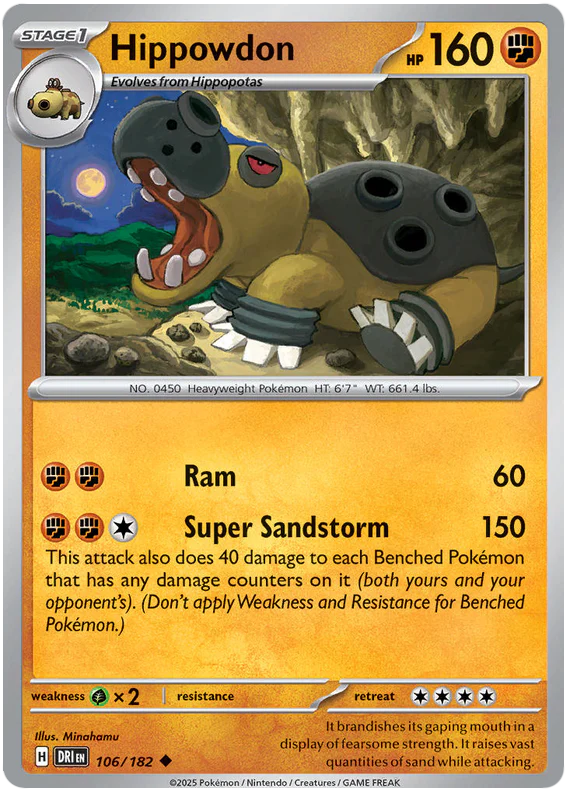 Hippowdon 106/182 Uncommon Pokemon Card (Scarlet & Violet Destined Rivals)