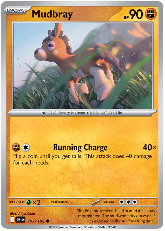 Mudbray 107/182 Common Pokemon Card (Scarlet & Violet Destined Rivals)